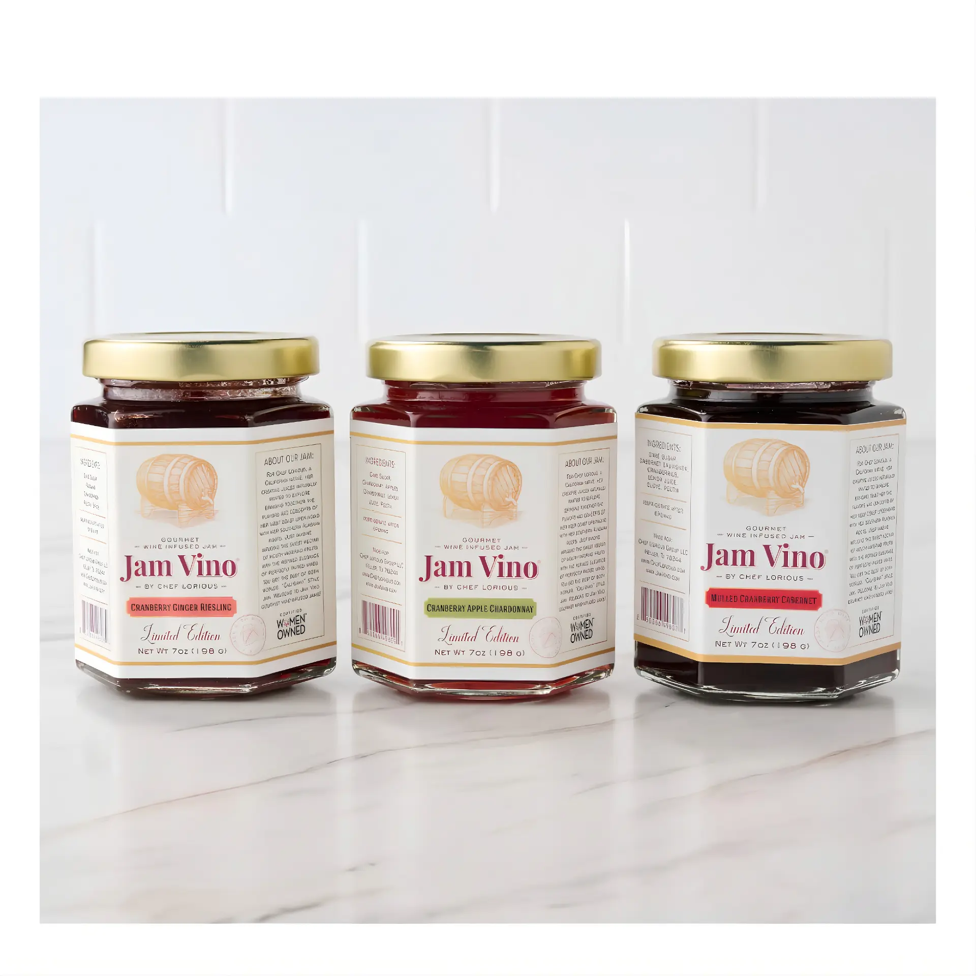 Cranberry Ginger Riesling Limited Edition Jam Vino jar from the holiday collection photo